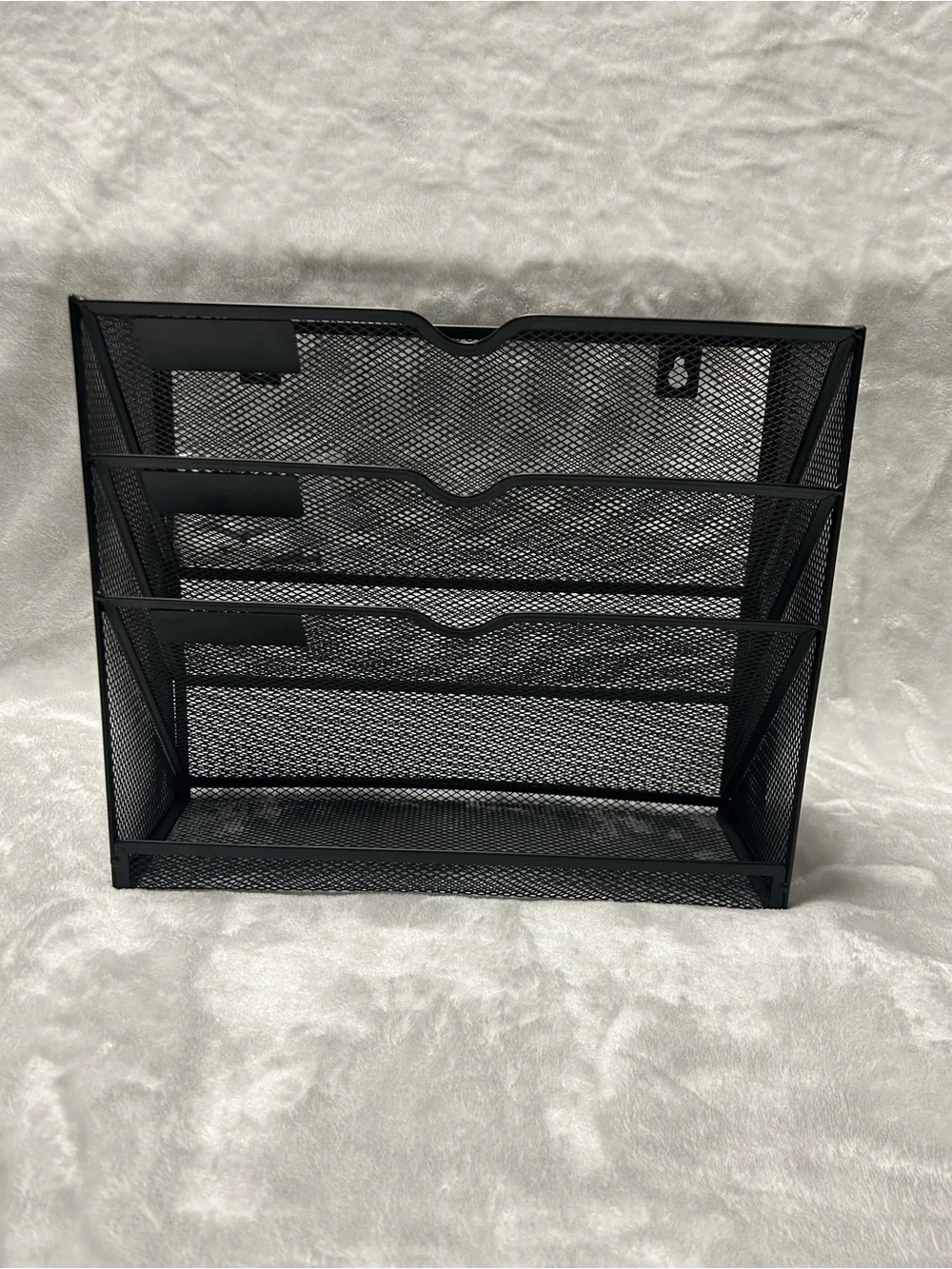 Black 3 Pockets Mesh Wall File Hanging Folder Holder Organizer Bottom Flat Tray